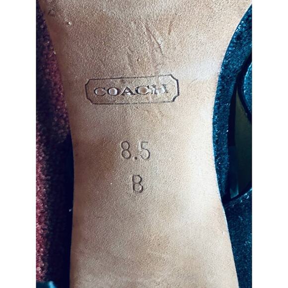 Coach Black Suede Peep Toe Heel Pumps Shoes Women's Size 8.5 - Picture 7 of 9